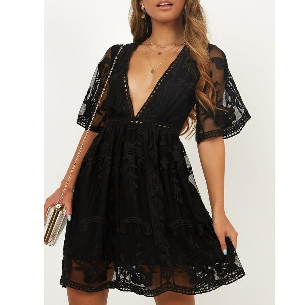 Executive Ponies Rolling The Deep Dress - 4 (S) - Black Lace
